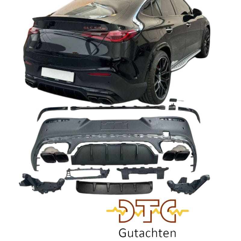 Mercedes GLC Coupé C254 Diffusor mit Auspuffblenden 2x2 (schwarz) BestTuning